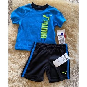 NWT Puma baby 3-6 month tee shirt and shorts set
